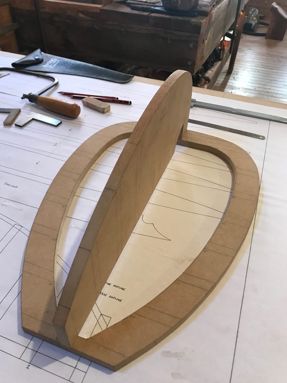 Six Course Renaissance Lute construction Making the mould 13 Boatshed